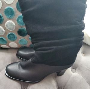Black slouch boots